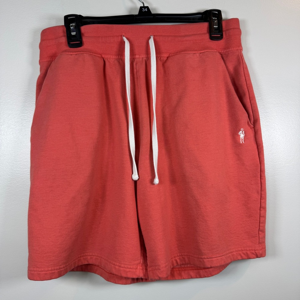 Jockey Coral Pink Organic‎ Cotton Blend Sweat Shorts Mens M Drawstring Pocket